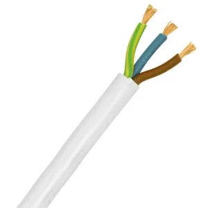 3093Y 1.0mm² White Harmonised H05V2V2-F Cable 3-Core Flexible