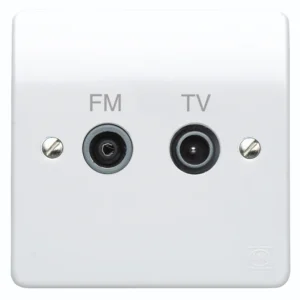 MK Socket TV/FM Twin Non Isolated Diplexer White