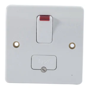 MK Logic Plus 2-Pole Neon 13A Switched Spur Connection Unit Flex Outlet 86mm x 86mm White