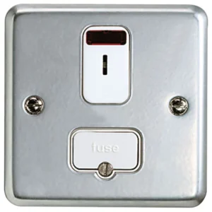 Connection Unit Double Pole  with Key Operated Switch & Neon Tamperproof 13A Aluminium