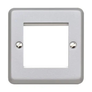 Front Plate 1 Gang 2 Module Euro 50 x 50mm Aluminium