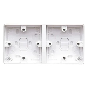 Box 2 Gang Dual Surface 86 x 172 x 38mm White