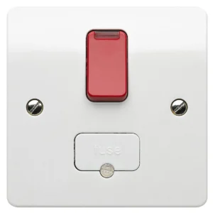 MK Connection Unit Double Pole Switched Fused Neon 13A White Base Flex Out