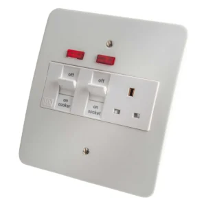 Logic Plus 45A Cooker Control Unit with Neon Indicator Metal Flush White