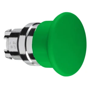 Harmony Mushroom Unmarked Push Button Head Spring Return 22mm Green