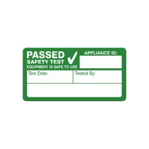 SES WLTESTEDP Tested Self-Adhesive Paper Warning Label 20 x 30mm Black/Green