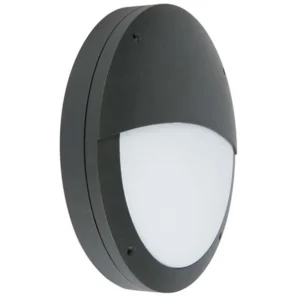 KSR Bulkhead IP65 Die Cast Eyelid Emergency 18W Black 4000K 670lm LED