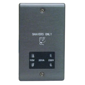 Designa 25DVSS Dual Voltage Shaver Socket Graphite Black Insert