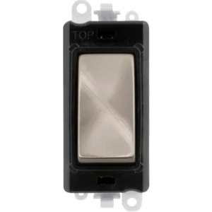 Click Gridpro Black Frame Brushed Stainless Switch 20AX 2 Way Module