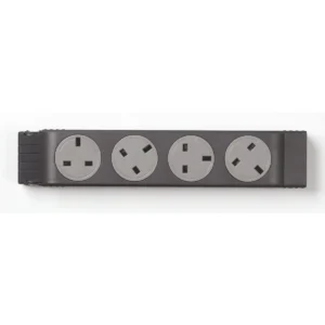 Electrak Module 4 Gang Socket Rotatable Double Pole+Earth Grey
