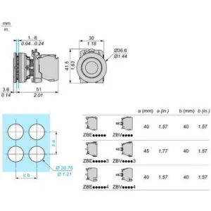 Pk 22mm XB4R non-programmable rec 24VDC