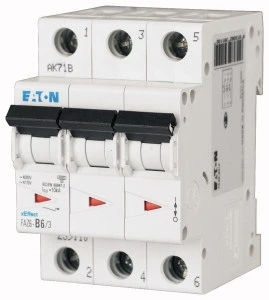 Miniature Circuit Breaker (MCB) 25A 3 Pole Characteristic: Type C 6kA