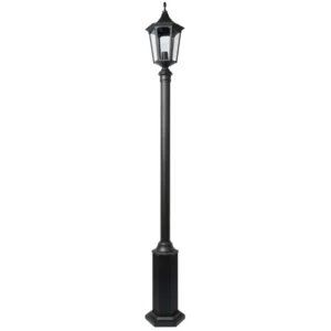 KSR Lantern 6 Sided Street Post E27 75W 2.8m Black