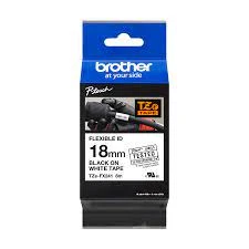 Brother Pro Tape Tze-Fx241 Flexible ID Tape - Black On White 18mm