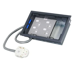 Electrak Floor Box 3 Compartment 2 x 2 Gang RCD Socket+Dp1532 Tap-Off