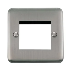 Front Plate 1 Gang 2 Module Stainless Steel Black&White Gasket