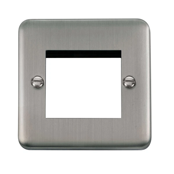 Front Plate 1 Gang 2 Module Stainless Steel Black&White Gasket - Image 2