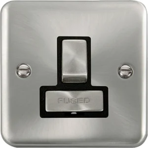 Connection Unit Ingot DP Switched Fused Spur 13A Sat Chrome Black Insert
