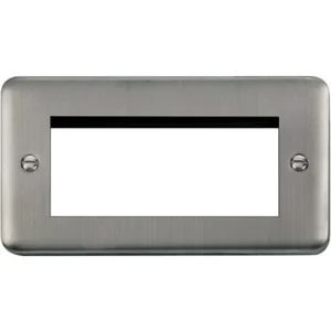 Front Plate 2 Gang 4 Module Stainless Steel Black&White Gasket