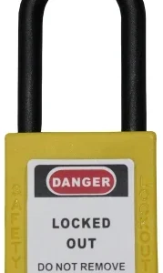 Non-Conductive Safety Padlock 38mm Long Nylon Shackle - Yellow