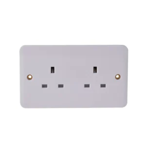 Schneider Socket 2 Gang Unswitched 13A White
