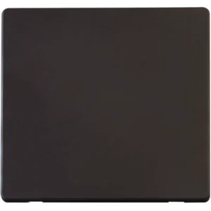 Definity Matt Black Screwless 1 Gang Blank Cover Plate