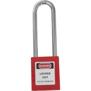 Safety Padlock 76mm Long Steel Shackle Red