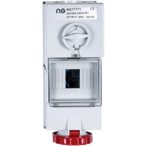 32A IP44 Wall Mounted Interlocking Switched Socket