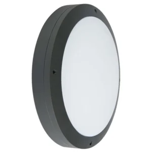 KSR Bulkhead IP65 Die Cast Plain 18W Black 4000K 1100lm LED