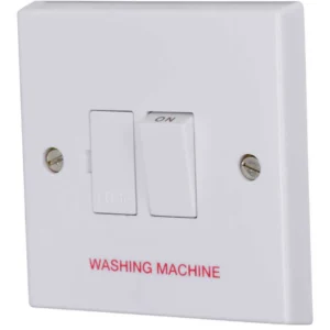 13A Double Pole Switched Fused Spur Connection Unit Printed 'Washing Machine'
