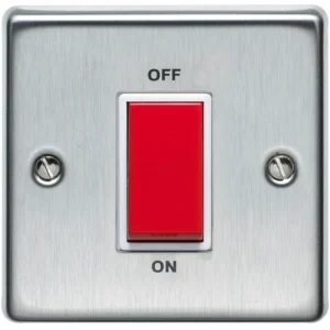 45A 1 Gang Double Pole Control Switch Stainless Steel Finish