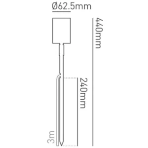 Collingwood Lighting Spike Light 3000K LED Low Voltage Black Anodised Aluminium 40°