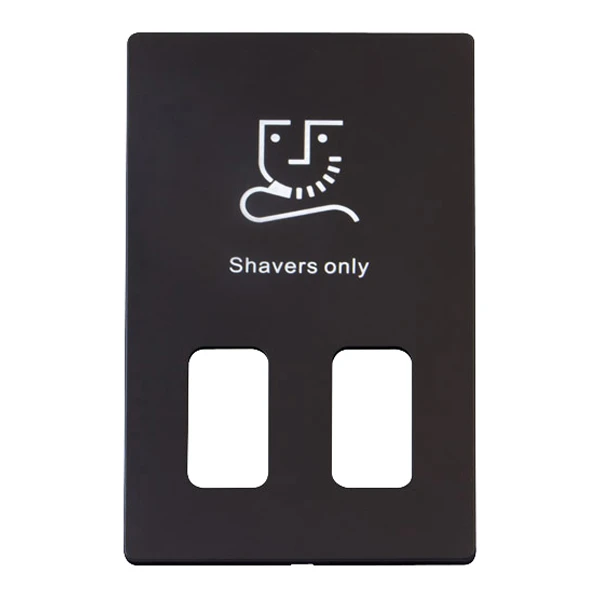 Front Plate Shaver Socket Dual Voltage Black - Image 2