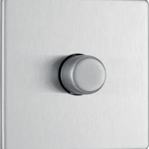 Brushed Steel Single 2 Way Push 200W Dimmer