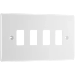 Nexus Grid 4 Module White Moulded Front Plate
