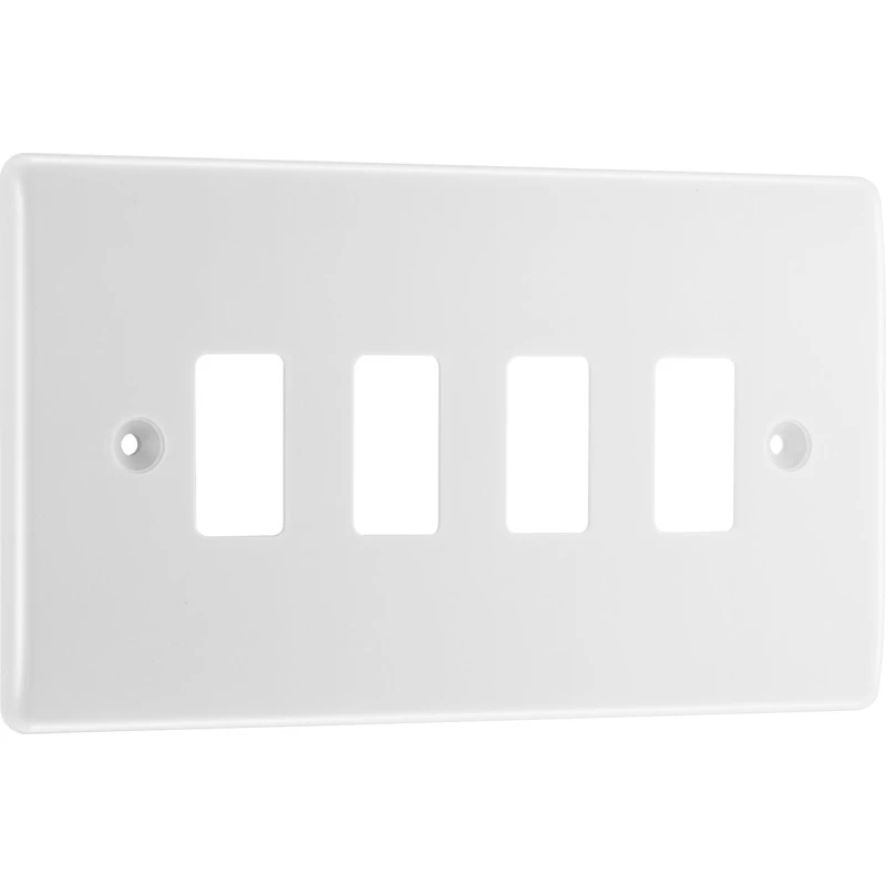 Nexus Grid 4 Module White Moulded Front Plate - Image 2