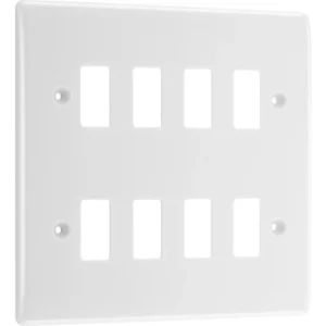 Nexus Grid 8 Module White Moulded Front Plate