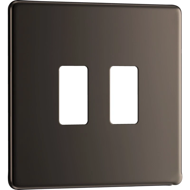 BG 2 Module Screwless Flatplate Black Nickel Front Plate - Image 3