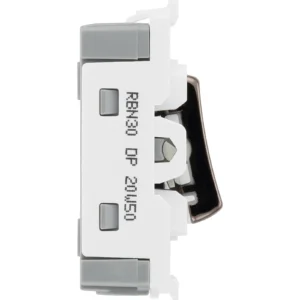 BG RBN30 20A DP Grid Switch Black Nickel
