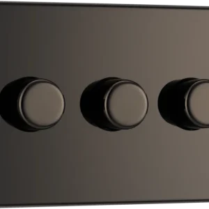 Black Nickel Triple 2 Way Push 200W Dimmer