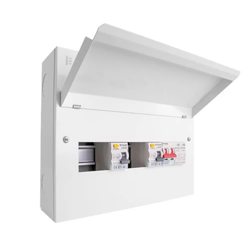 14 Way Unit with 100A Mains Switch + 2 x 80A 30mA RCD + 2 Pole SPD (3+3 Free Ways)