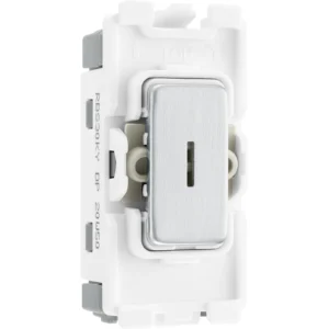 BG RBS30KY 20A DP Grid Switch - Secret Key Brushed Steel