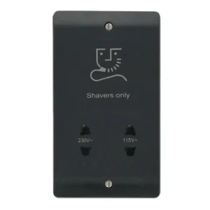 Anthracite Grey Rounded Profile 115V/230V Dual Voltage Shaver Socket Outlet