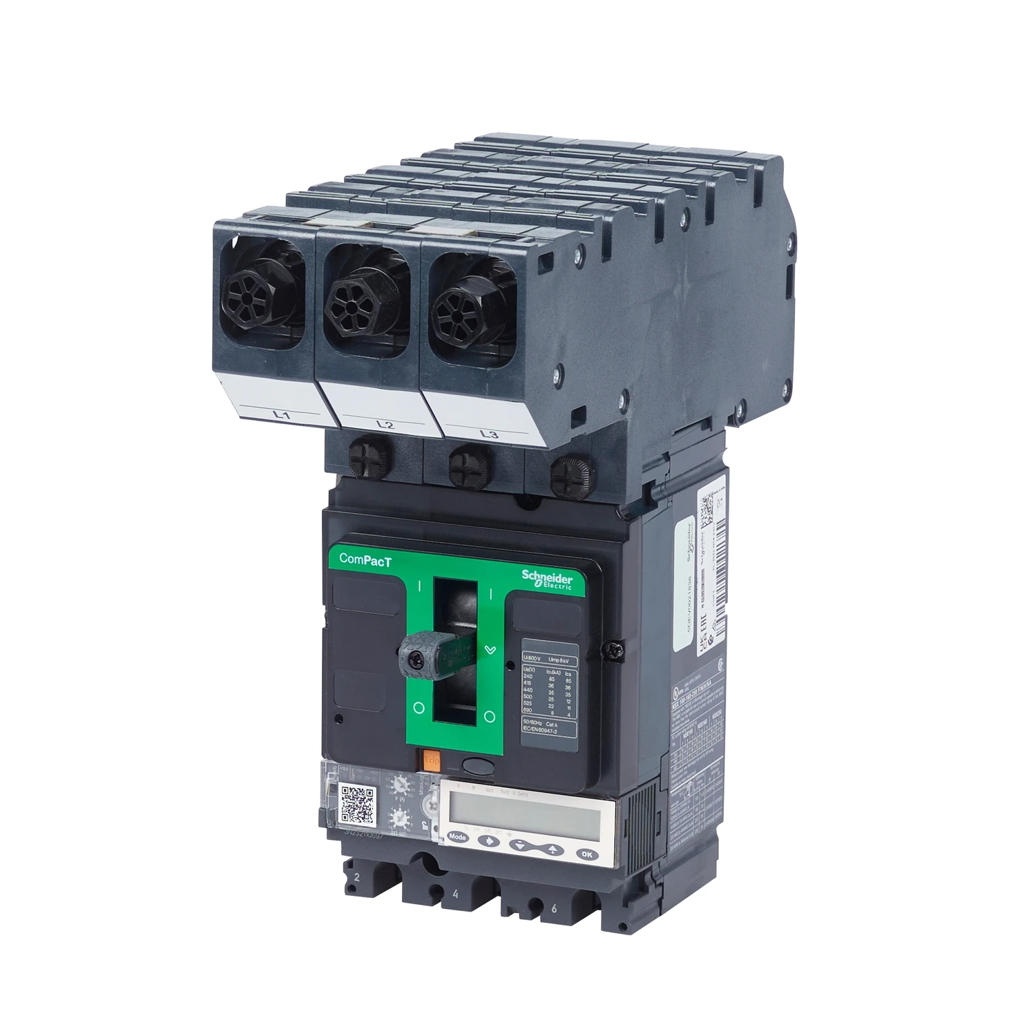 Schneider MCCB Powerpact 4 3P Icu 36Ka Micrologic 5.2E Electronic Trip Unit 250A Rating - Image 3