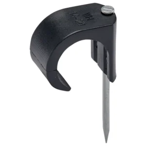 Bizline Nail In Round Cable Clip Black 10-14mm Dia 35mm Long Nail - 100 Pack