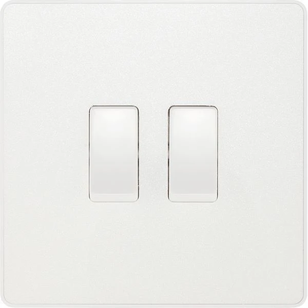 BG Evolve PCDCL42W 2 Gang 2 Way Switch 20A Pearlescent White - Image 3