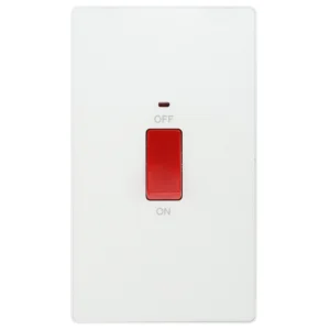 BG Evolve PCDCL72W 45A 2 Gang Switch with LED Pearlescent White