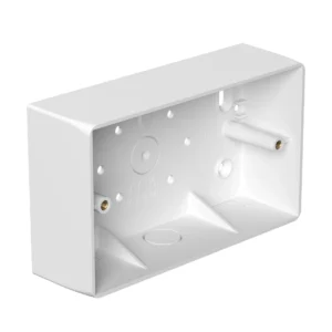 White PVC-U 2 Gang Box 44mm Universal Knockout Round Corners