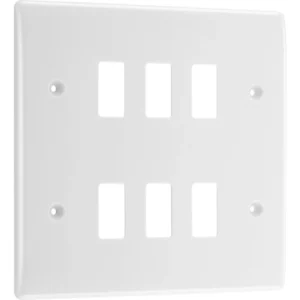 Nexus Grid 6 Module White Moulded Front Plate