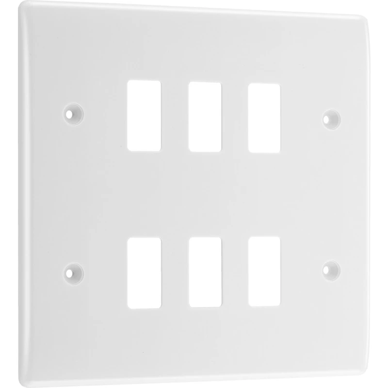 Nexus Grid 6 Module White Moulded Front Plate